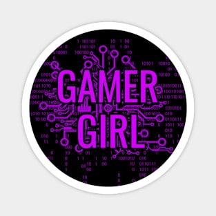 GAMER GIRL Purple cyber circuit Magnet